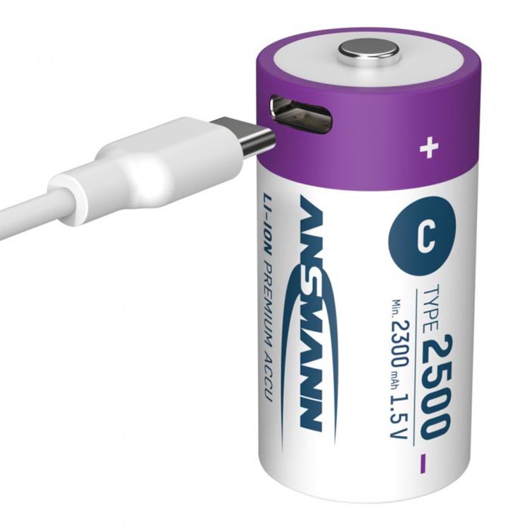 Ansmann Baby C 2500 Typ USB-C 2er Blister (2300mAh) 4013674193981