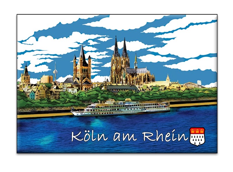 Fotomagnet Köln am Rhein gemalt 7630017143075