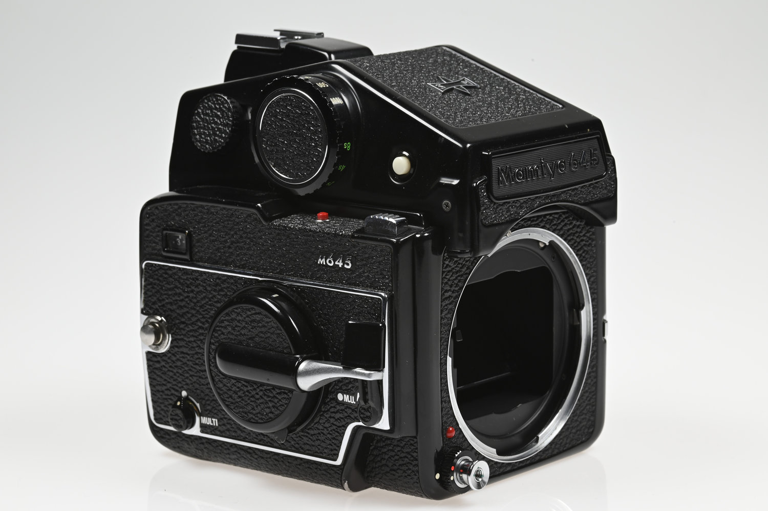 Gelegenheit Mamiya M645 Gehäuse + Mamiya AE Prismensucher Zustand A-