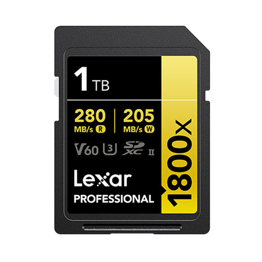 Lexar 1800x SDXC 1TB V60 280/205 MB/s Professional Speicherkarte