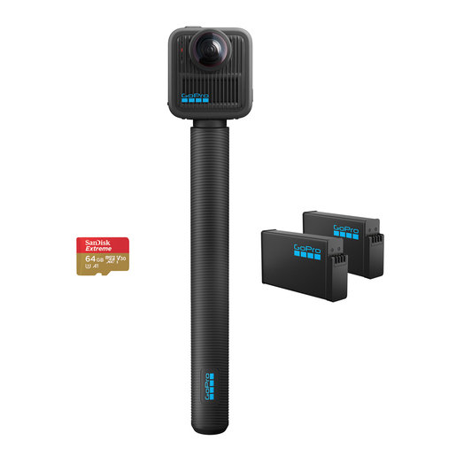 GoPro MAX2 Black Accessory Hard Bundle Actioncam, 2x Akkus, 64GB microSD-Karte