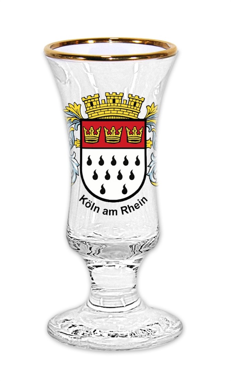 Schnapsglas auf Fuß Köln Wappen 4250207831532