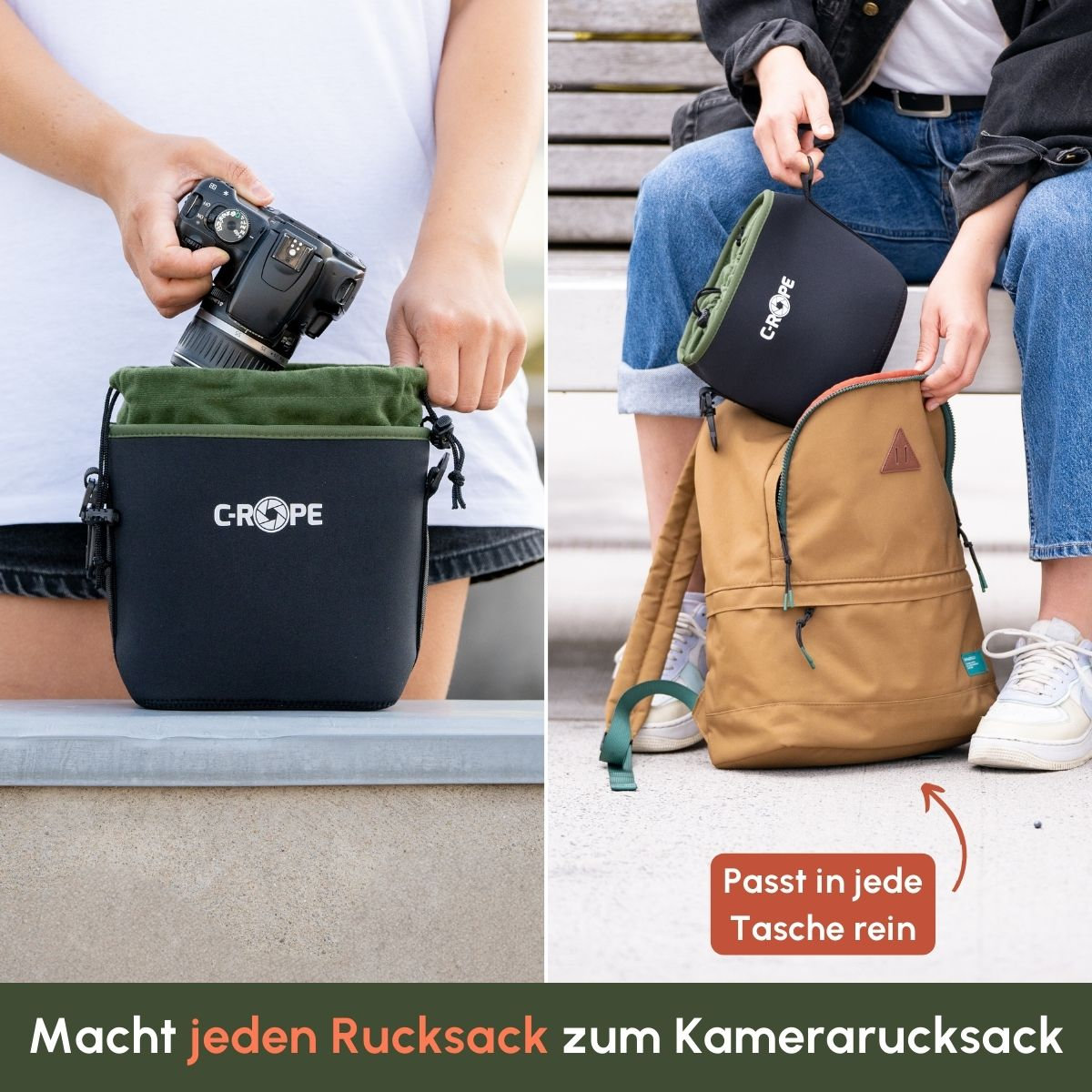 C-Rope Neopren Kamerabeutel mit Fleece-Fütterung S
