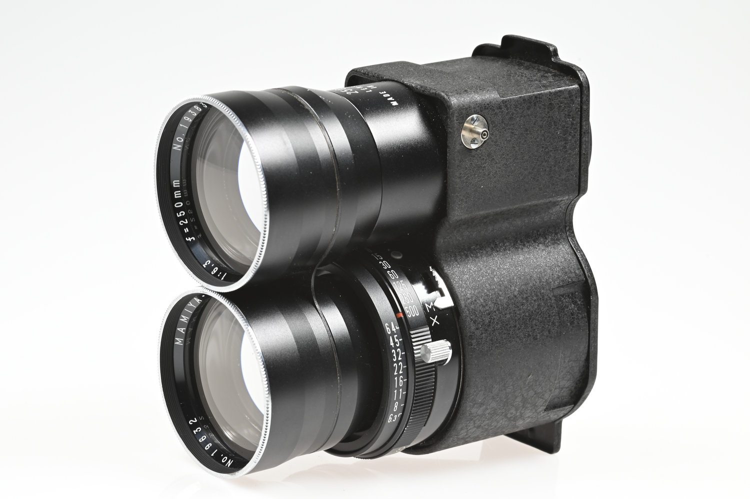 Gelegenheit Mamiya Sekor 250/6,3 für Mamiya C220 / C330 + Mamiya Ledertasche Zustand A-