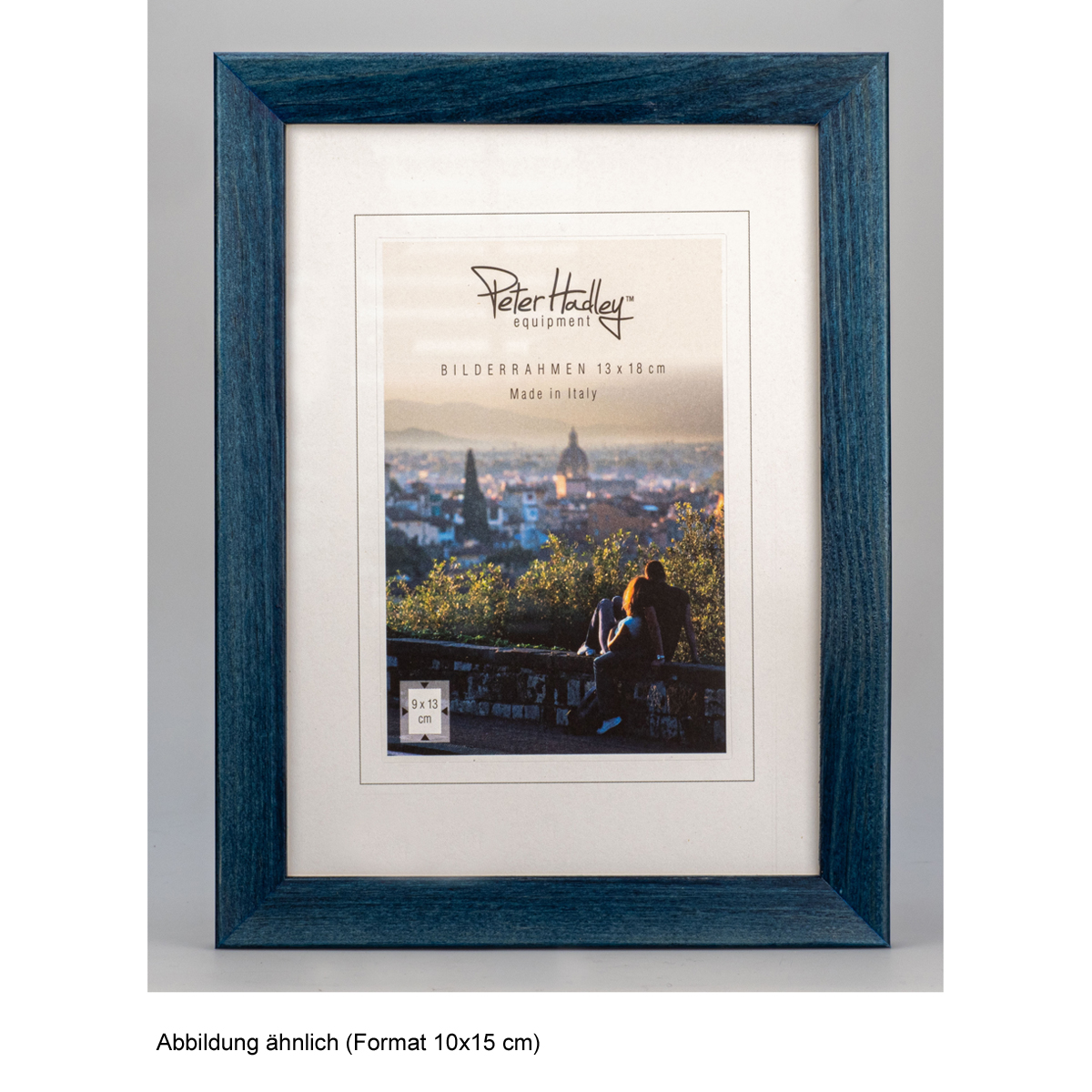 Peter Hadley Nina 10x15 cm ozeanblau, Holzrahmen