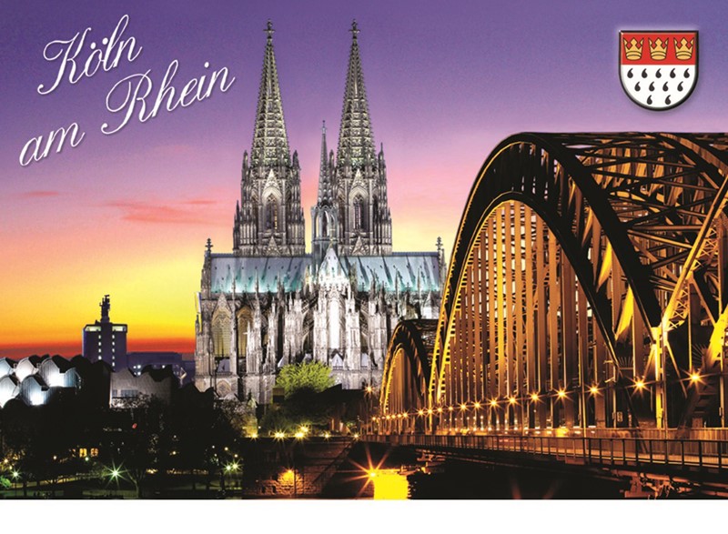 Fotomagnet Köln am Rhein bei Nacht 7630017139351