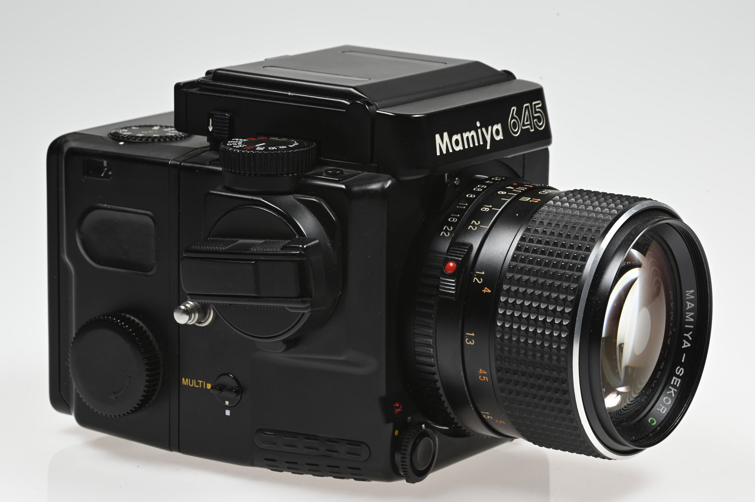 Gelegenheit Mamiya M645 Super Gehäuse + Mamiya Sekor C 110/2,8 + Mamiya 120 Magazin Zustand A-