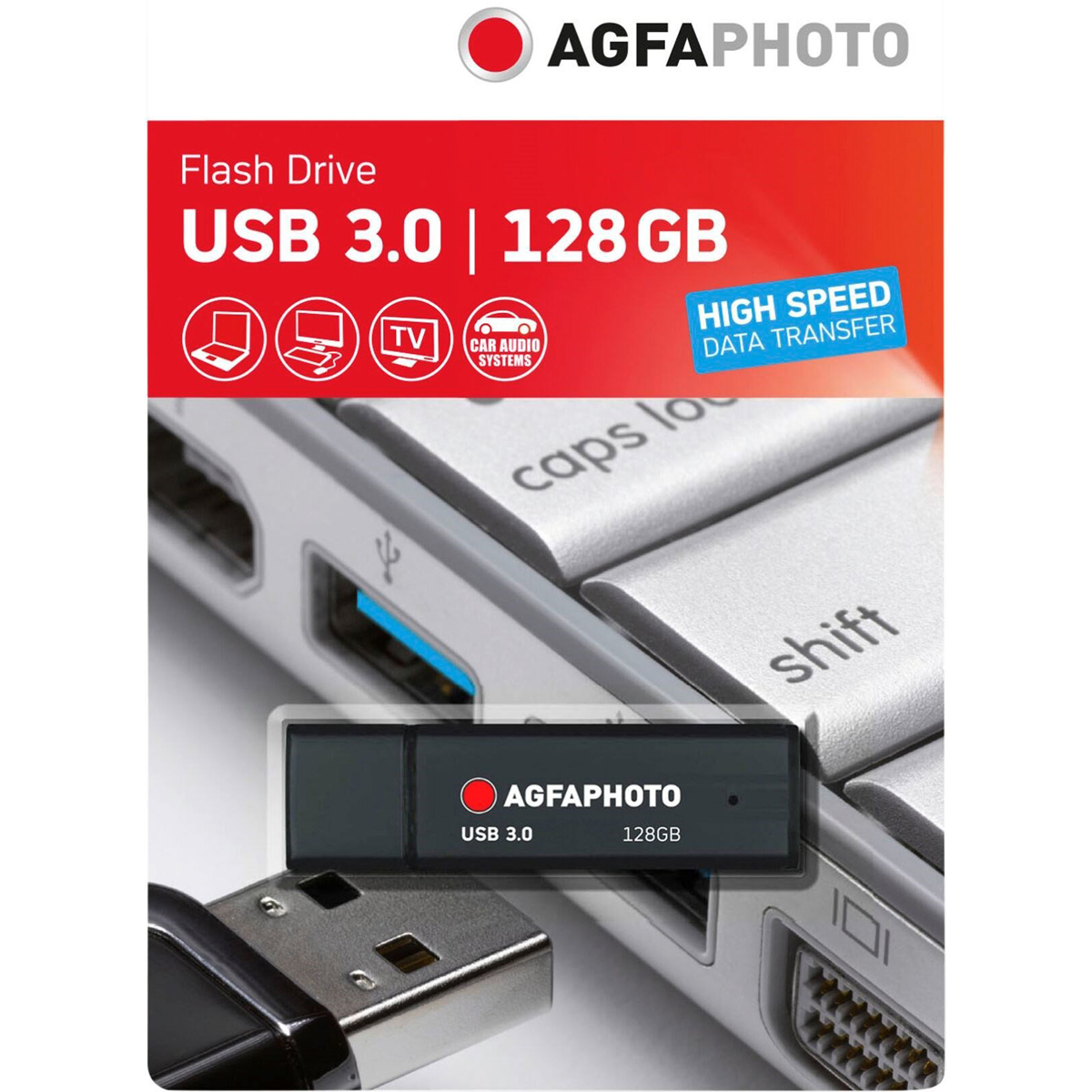 AgfaPhoto USB-Stick 128 GB, USB 3.0 schwarz 4250255102349