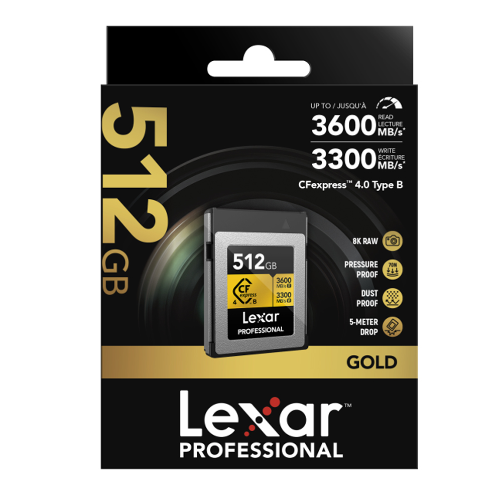 Lexar CFexpress 512 GB PRO Type B GOLD 4.0 Serie R3600/W3300 MB/s 0843367135837