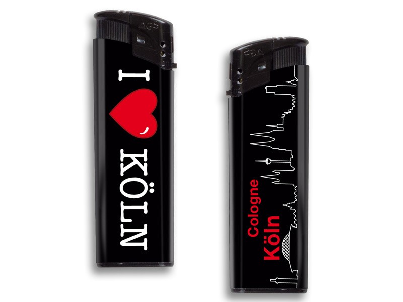 Feuerzeug I love Köln Skyline schwarz 4260235350073