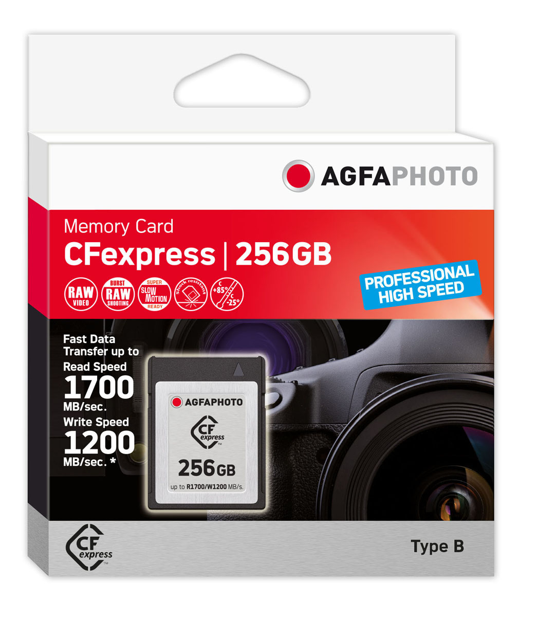 AgfaPhoto 256GB CFexpress-Karte Prof. High Speed, 1200MBs/1700MBs, Typ-B 4250255104091
