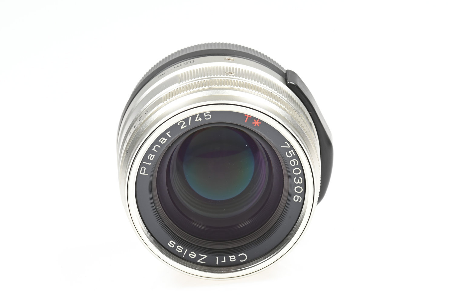 Gelegenheit Contax Carl Zeiss Planar 45/2 T* + Contax GG-1 Metallgegenlichtblende + Contax 46mm L39 UV MC Filter Zustand A