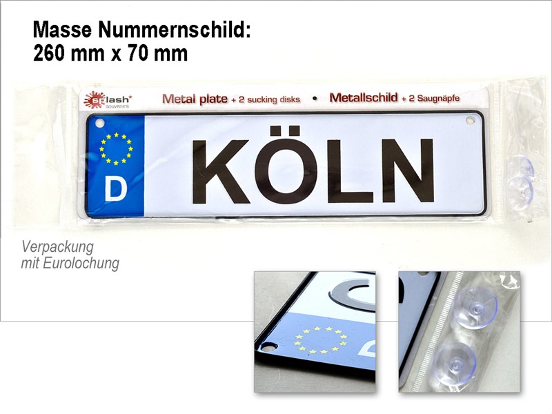 Nummernschild Köln 260x69 mm 4260235354071