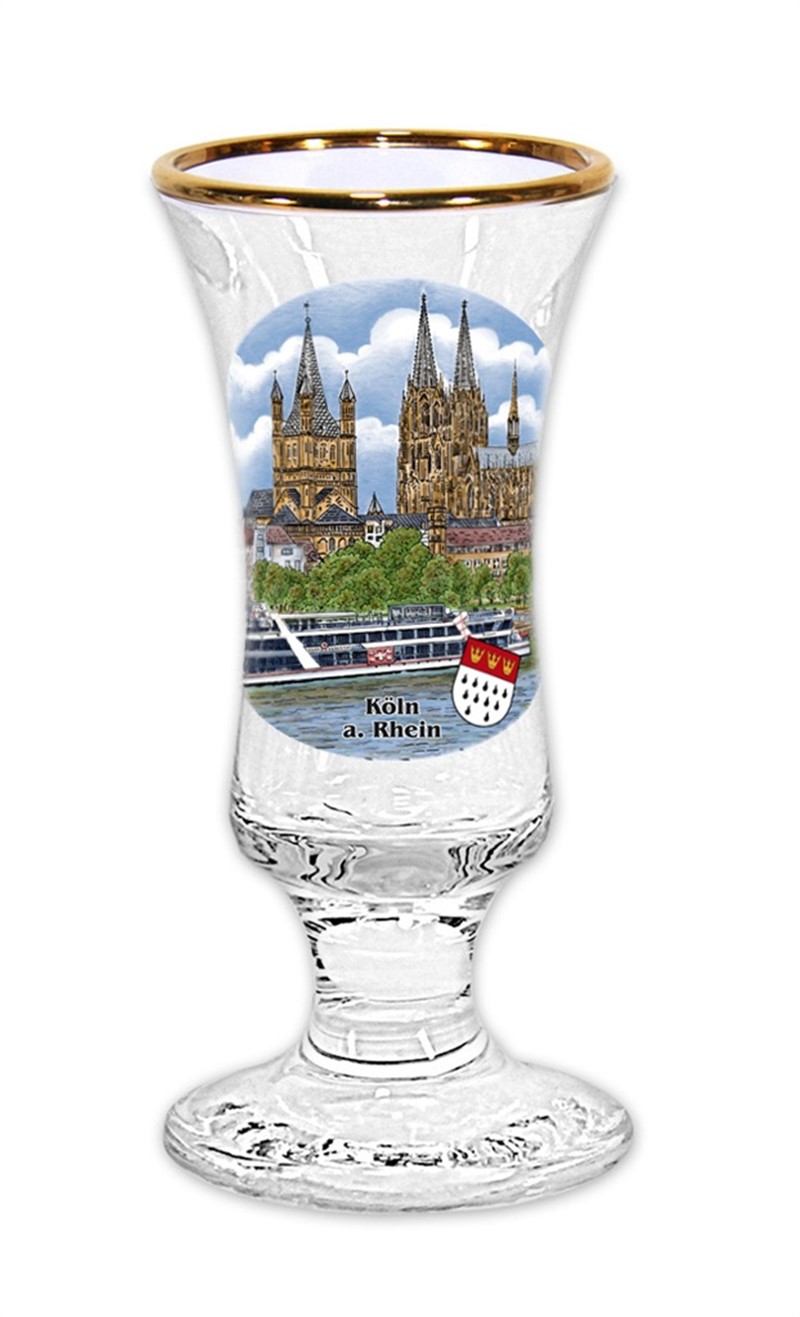 Schnapsglas auf Fuß Dom St. Martin Rhein 4250207831358