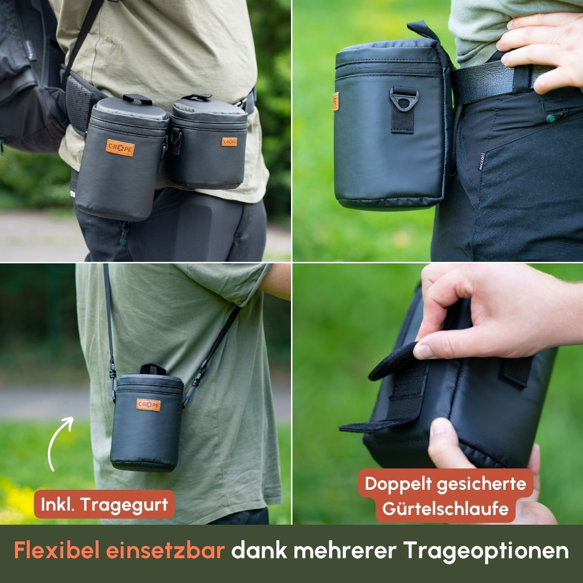 Premium Objektivtasche mit Fleece-Fütterung 3er Set (S + M + L)
