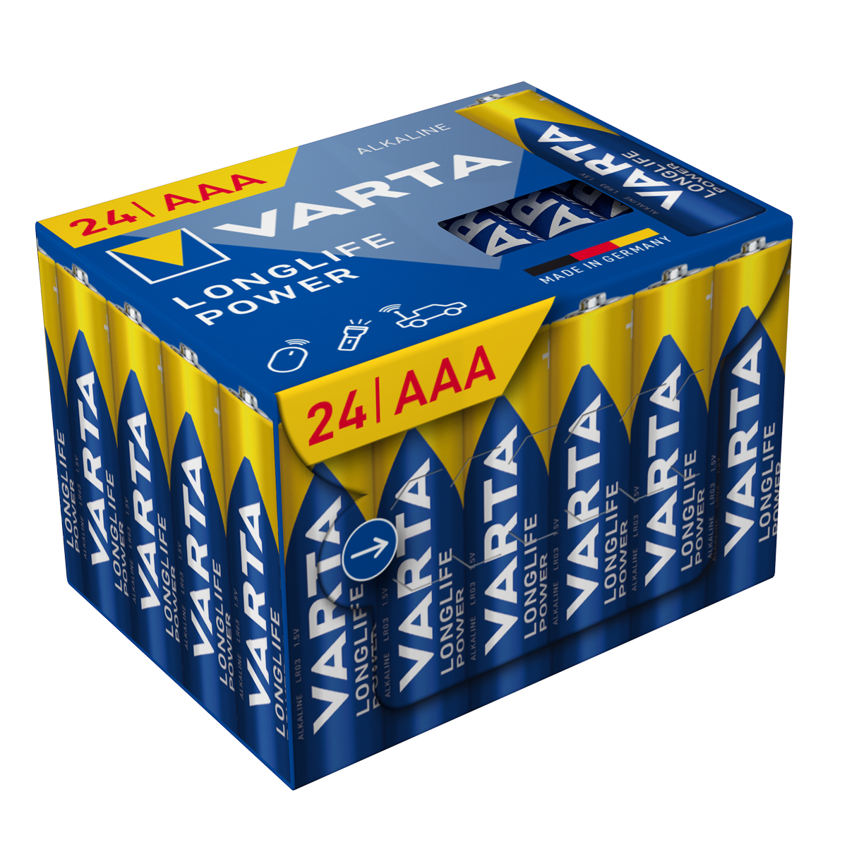 Varta Longlife Power AAA CUBE24 Batterie plastikfrei 4008496129874