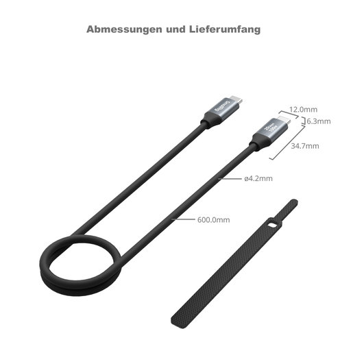 SmallRig 4789 USB-C an USB-C Data Cable 60 cm , beides gerade Stecker
