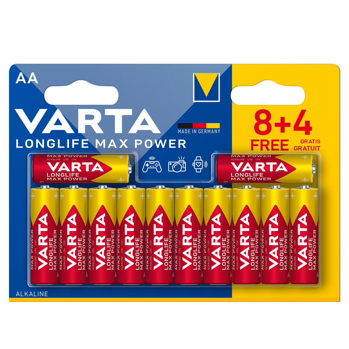 Varta Longlife Max Power Mignon 12 Bl. 8+4 4008496882144