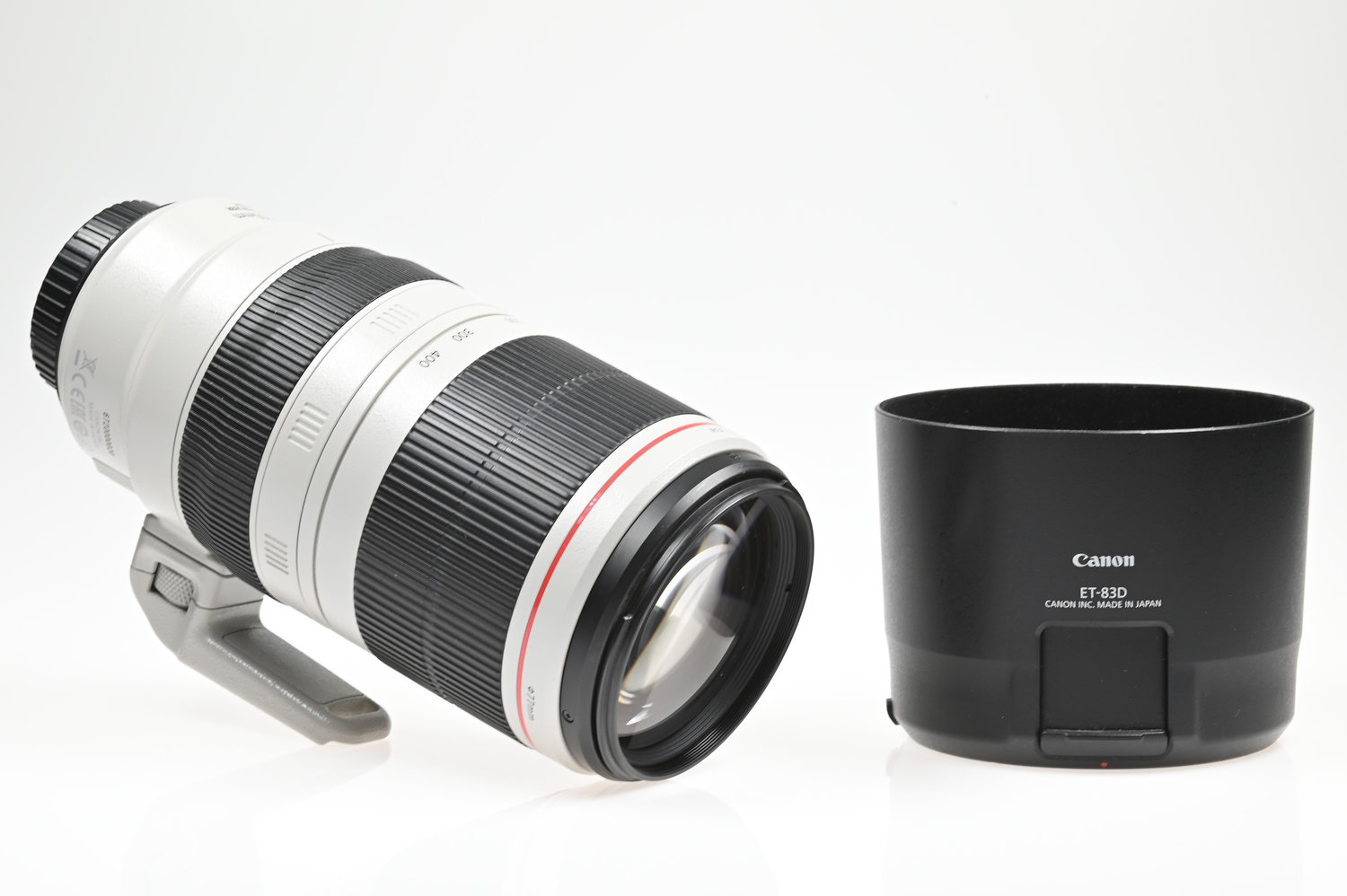 Gelegenheit Canon EF 100-400/4,5-5,6 L IS II USM + Canon ET-83D Gegenlichtblende + Canon Nylontasche Zustand A