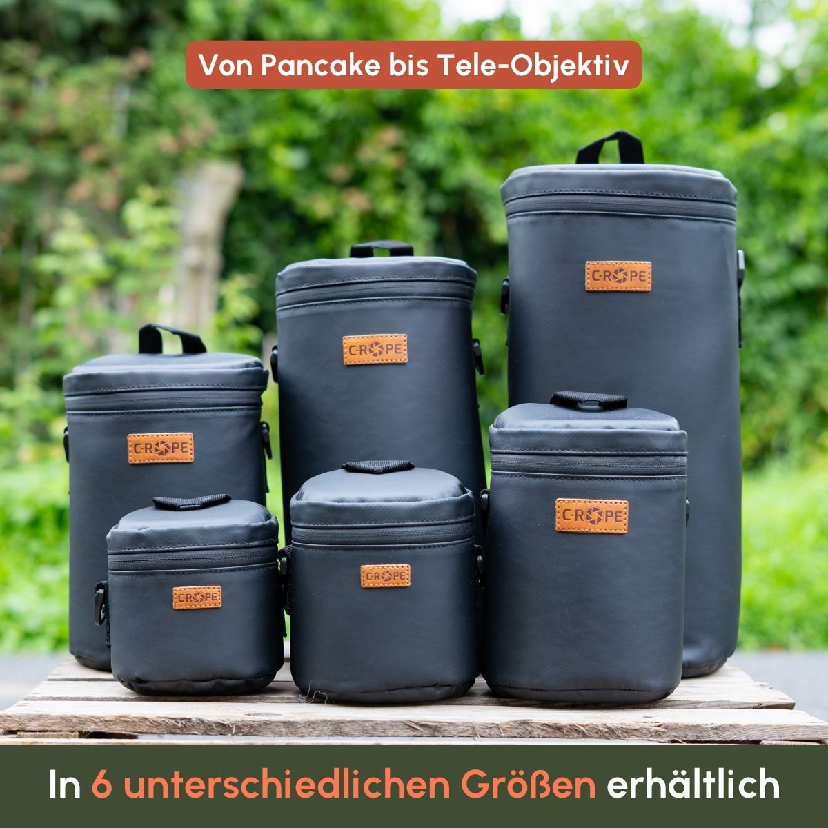 Premium Objektivtasche mit Fleece-Fütterung 3er Set (S + M + L)