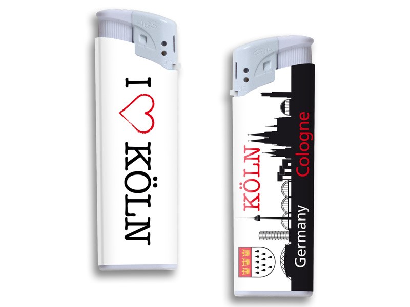 Feuerzeug I love Köln weiß 4260235350257