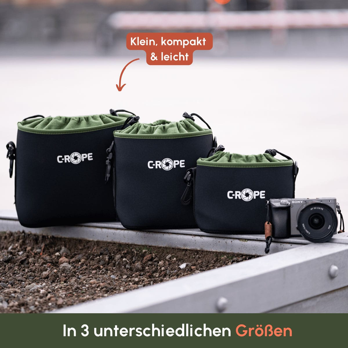 C-Rope Neopren Kamerabeutel mit Fleece-Fütterung S