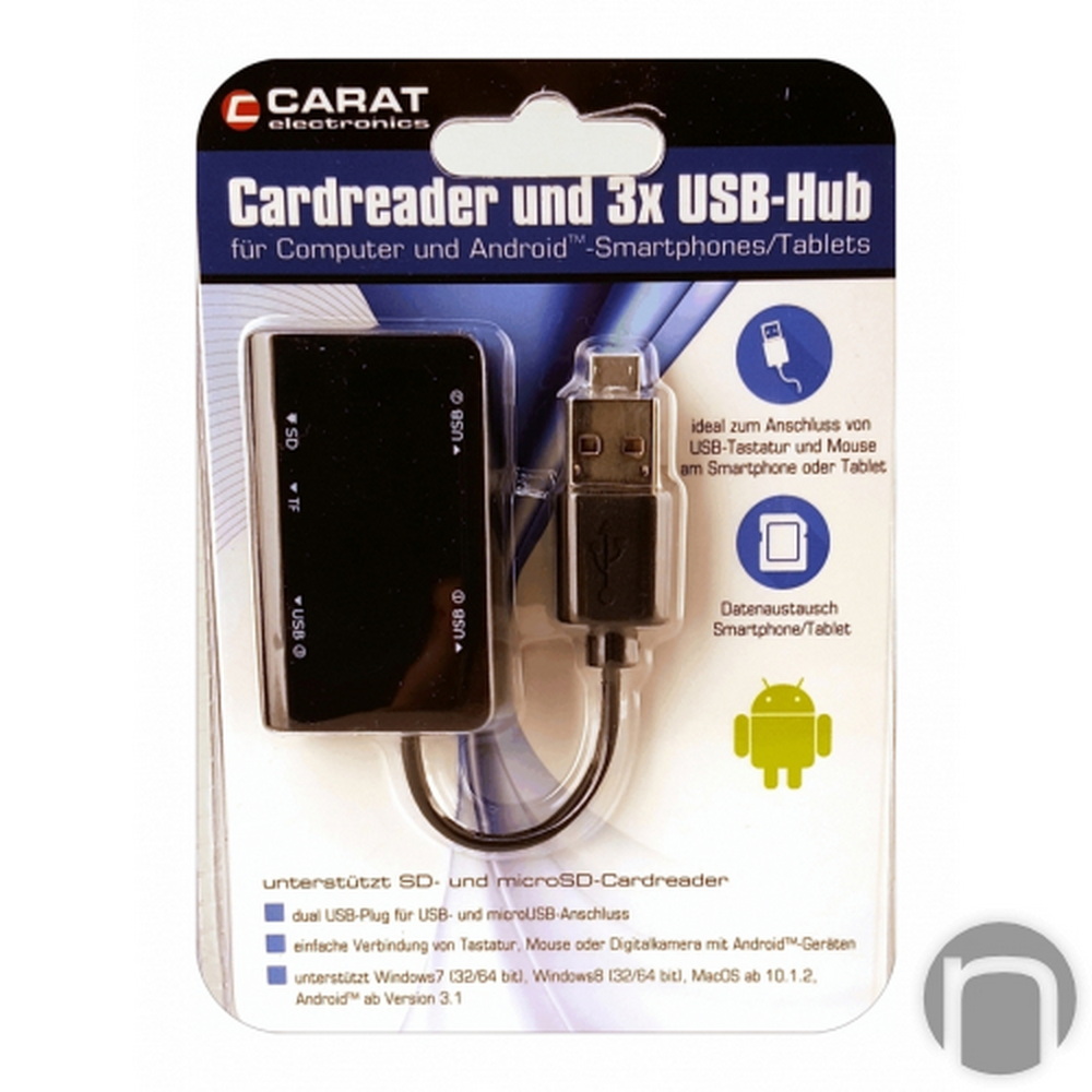Carat electronics USB 2.0 Dual Hub + Reader 4009177895224