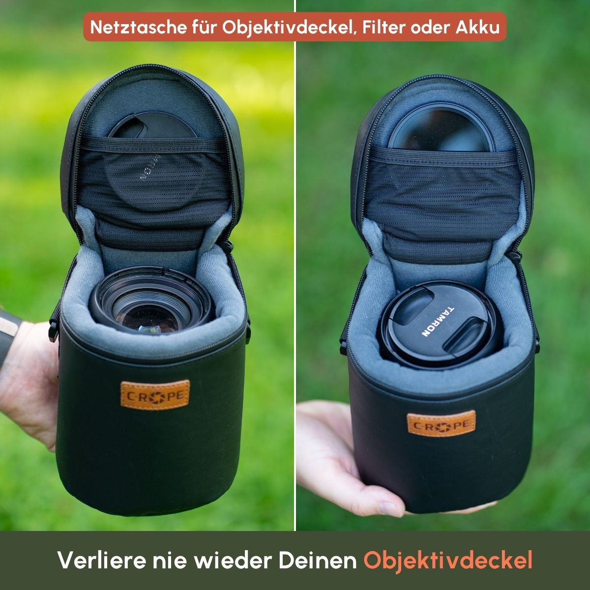 Premium Objektivtasche mit Fleece-Fütterung 3er Set (M + L + XL)