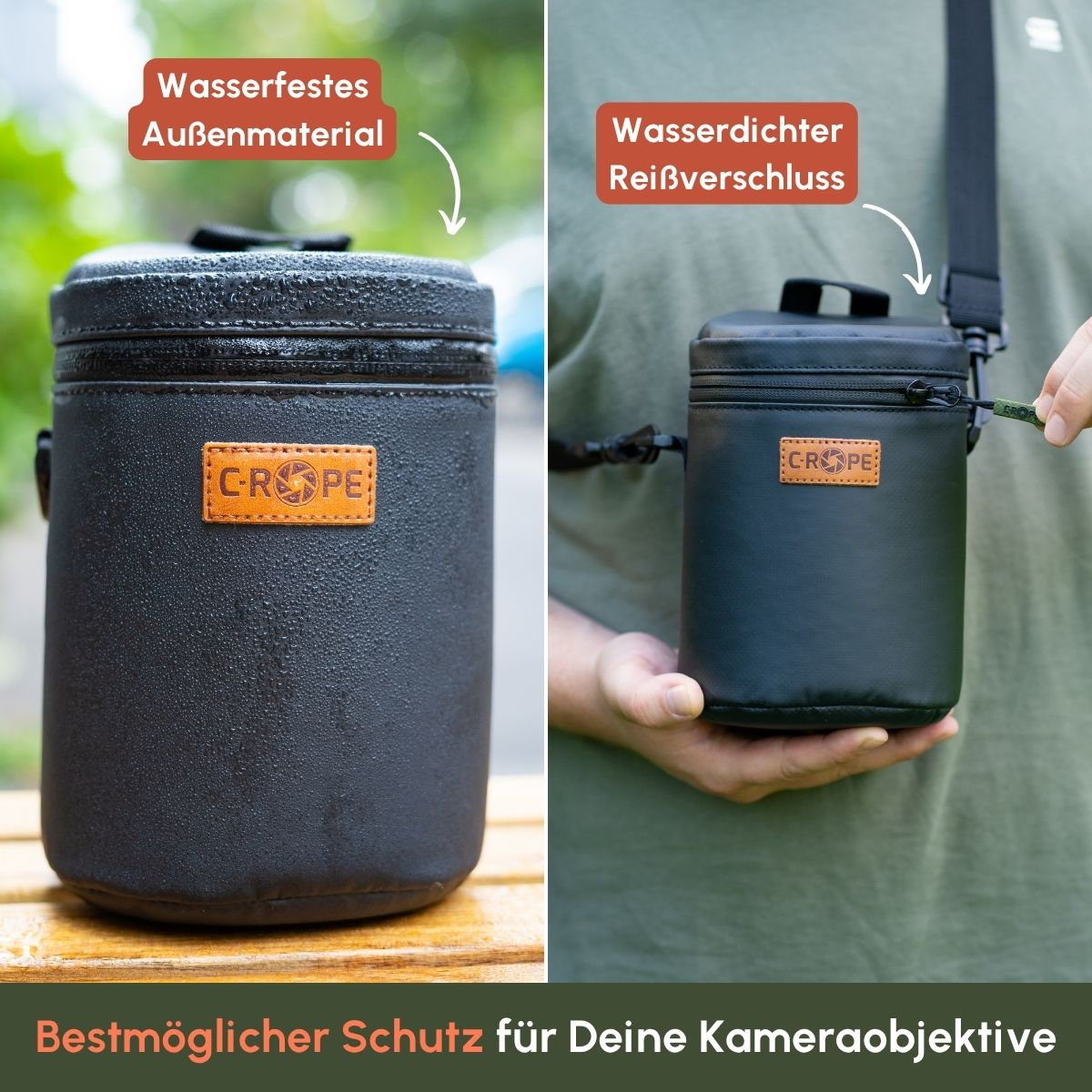 Premium Objektivtasche mit Fleece-Fütterung Set 3er Set (XS + S + M)