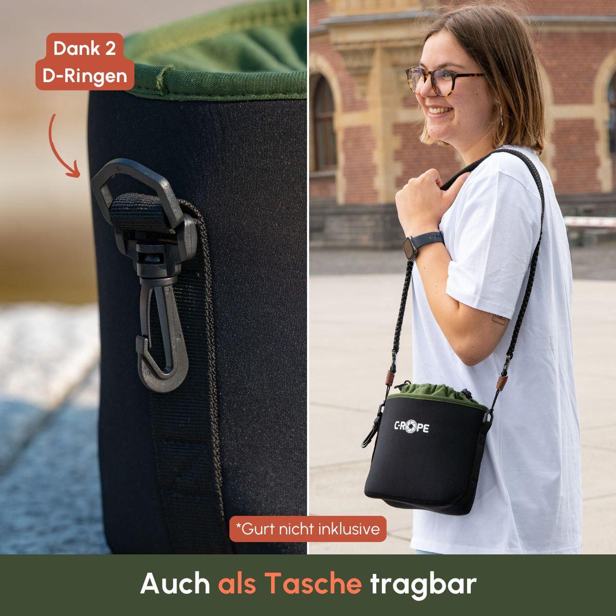 C-Rope Neopren Kamerabeutel mit Fleece-Fütterung XL