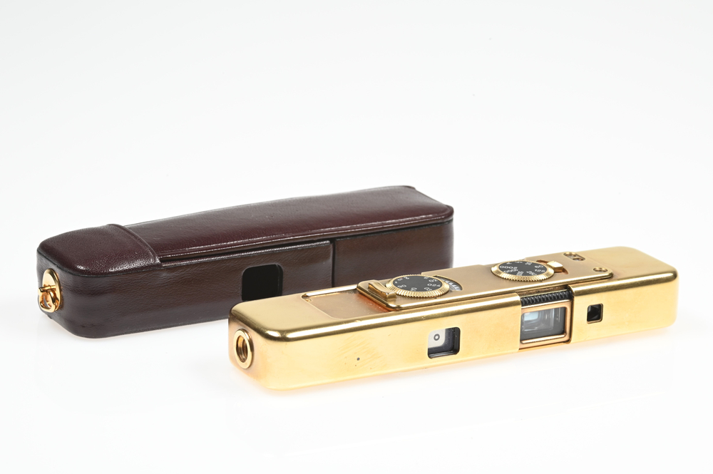 Gelegenheit Minox LX Special Gold Edition Serien Nr.: 007 !! + Minox Tasche + Minox Goldtragekette Zustand B