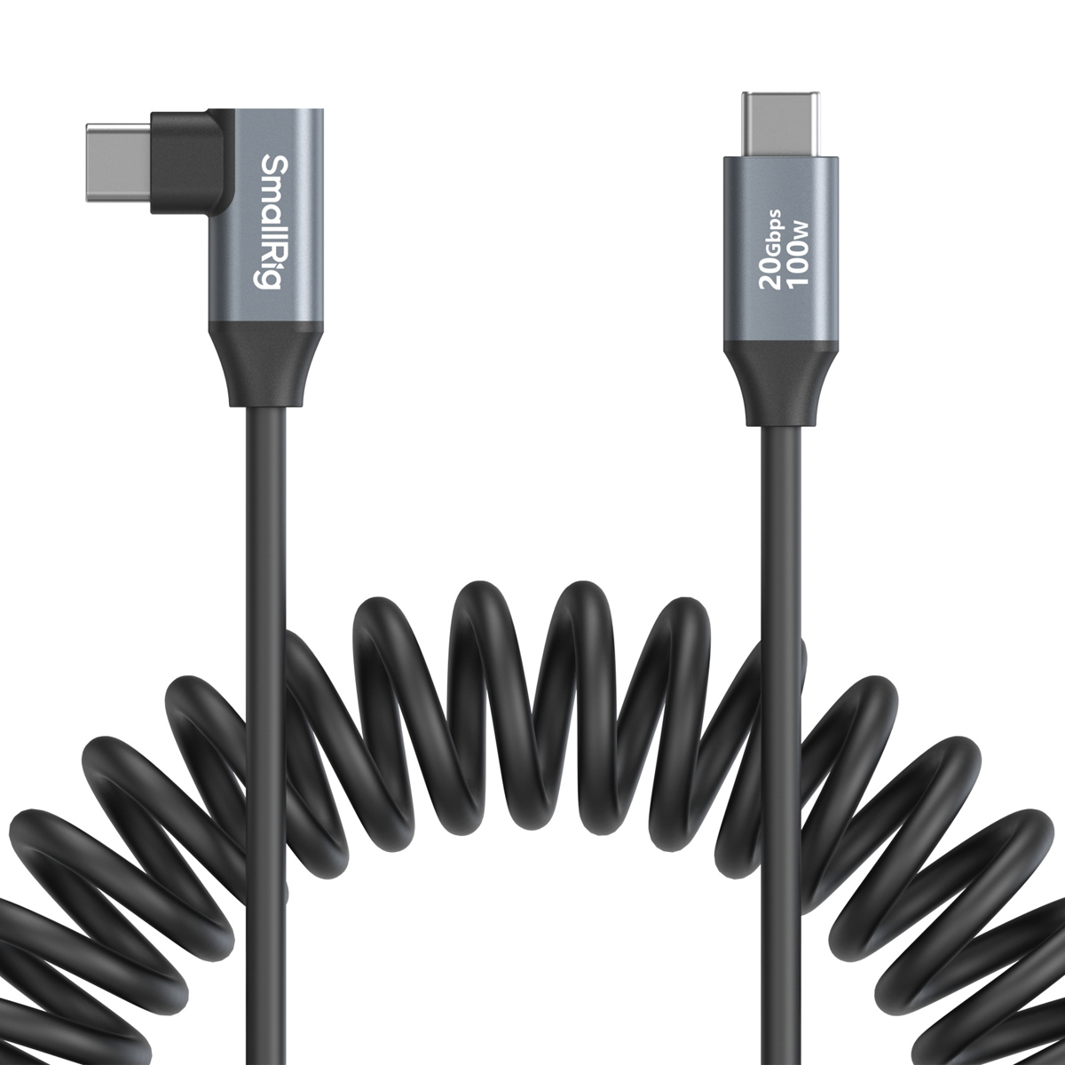SmallRig 4792 USB-C an USB-C Coiled Data Cable 35 cm , 20Gbps Datenübertragung und 100W Leistungs