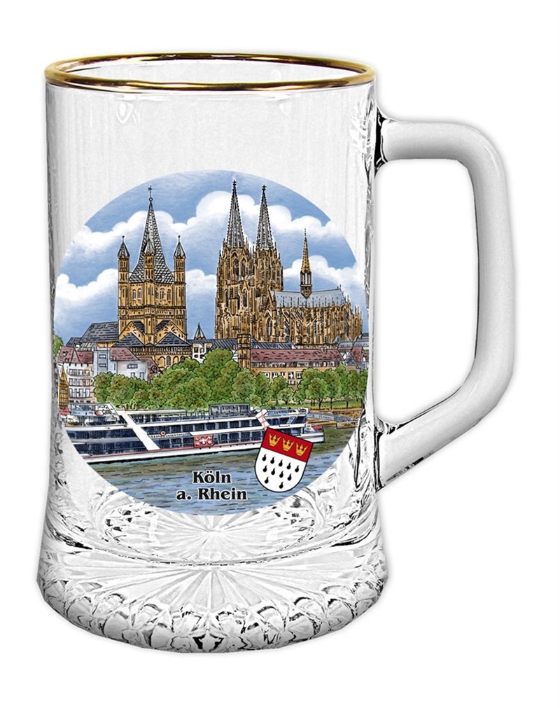 Bierkrug Glas  mit Henkel Köln 4250207831457