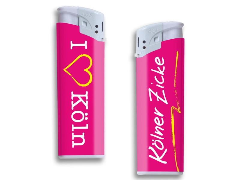 Feuerzeug i love Köln - Kölner Zicke -rosa 4260235351018