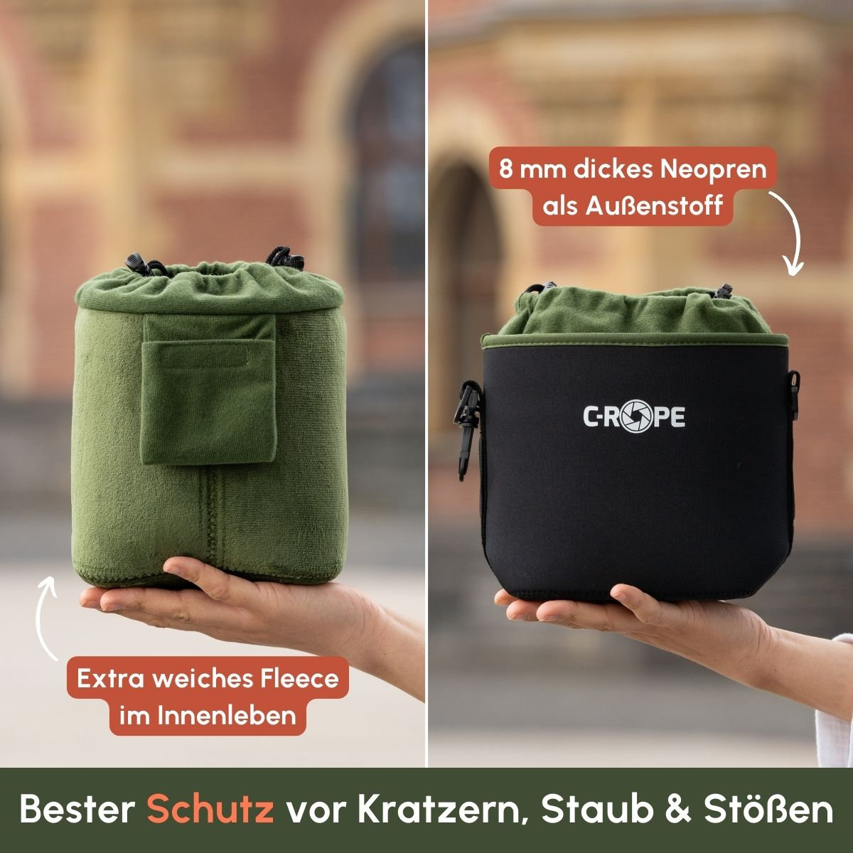 C-Rope Neopren Kamerabeutel mit Fleece-Fütterung L