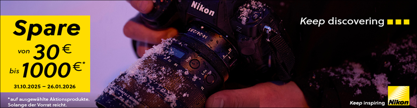 Nikon Winter Sofortrabatt Aktion und von 30€ bis 1000€  sparen